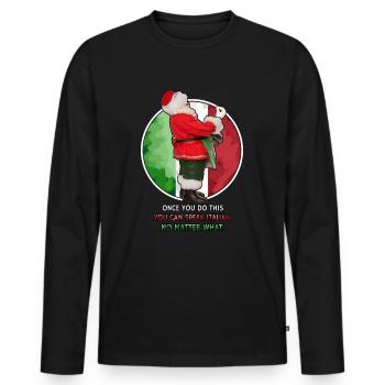 Geste de la main italien Italie Italiano drôle - T-shirt manches longues Premium bio Homme - noir - Devant - Nico (187cm)