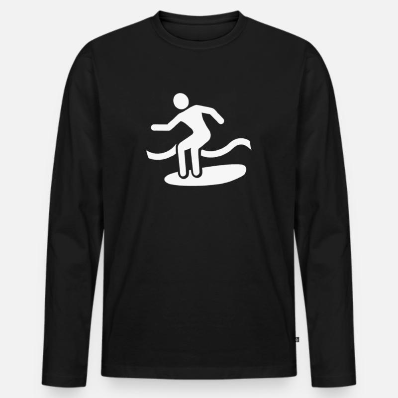 Surfer Geschenkidee surfen - Männer Premium Bio Langarmshirt - Schwarz