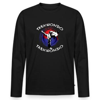 Taekwondo - T-shirt manches longues Premium bio Homme - noir - Devant - Nico (187cm)
