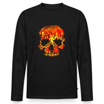 Skull (Hell) - Men's Premium Organic Long Sleeve Shirt - black - Front - Nico (187cm)