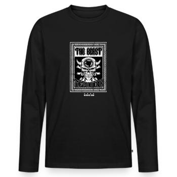 BEAST - T-shirt manches longues Premium bio Homme - noir - Devant - Nico (187cm)