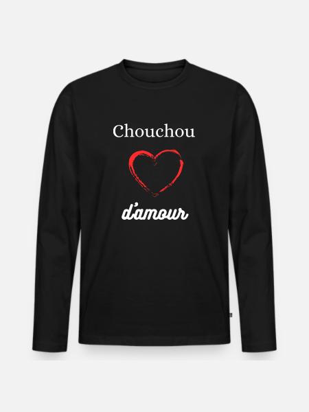 Chouchou d'amour - T-shirt manches longues Premium bio Homme - noir