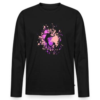 Soccer Stop The Ball Color Splash - Men's Premium Organic Long Sleeve Shirt - black - Front - Nico (187cm)