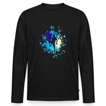 Astuces de football Color Splash - T-shirt manches longues Premium bio Homme - noir - Devant - Nico (187cm)