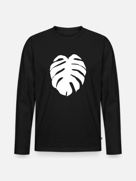 Monstera Variegata Deliciosa Plante - T-shirt manches longues Premium bio Homme - noir
