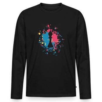 Chess Bishop Color Splash - Men's Premium Organic Long Sleeve Shirt - black - Front - Nico (187cm)