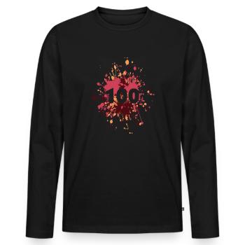 Status Mood Restful 100 Continue Color Splash - Men's Premium Organic Long Sleeve Shirt - black - Front - Nico (187cm)