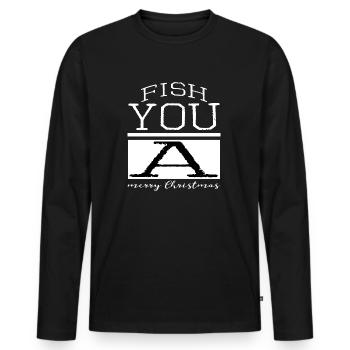 Animal Bedroom Awesome Dinosaur Moon - Men's Premium Organic Long Sleeve Shirt - black - Front - Nico (187cm)