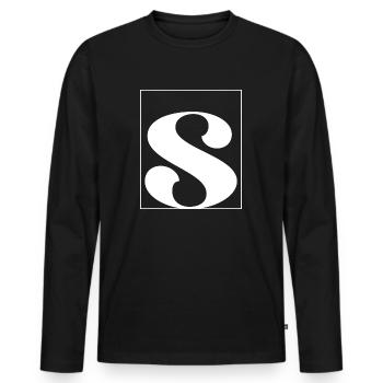 Letter alphabet s - Men's Premium Organic Long Sleeve Shirt - black - Front - Nico (187cm)