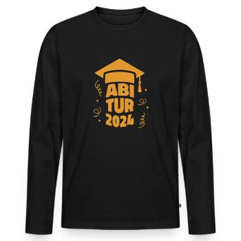 Abi Abitur 2024 Abiturient - Männer Premium Bio Langarmshirt - Schwarz - Vorne - Nico (187cm)