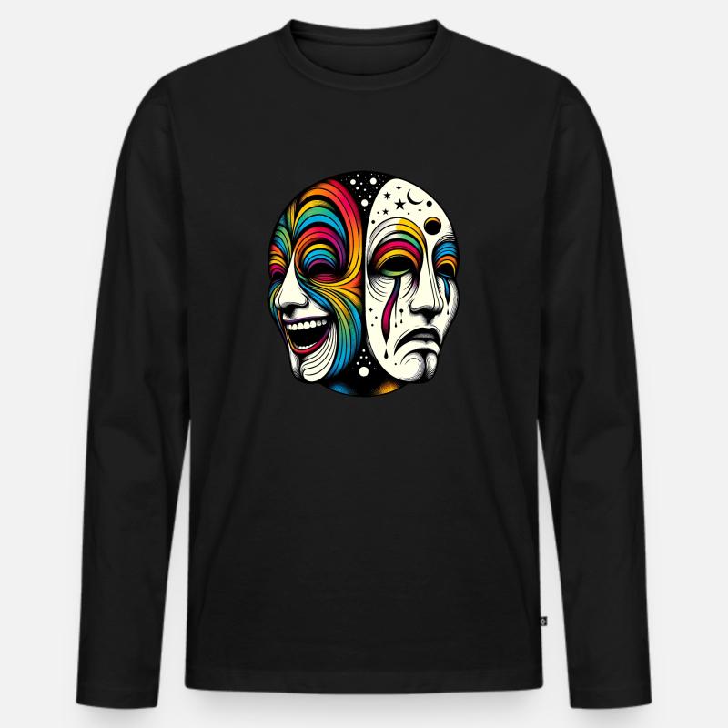 Mask - Männer Premium Bio Langarmshirt - Schwarz
