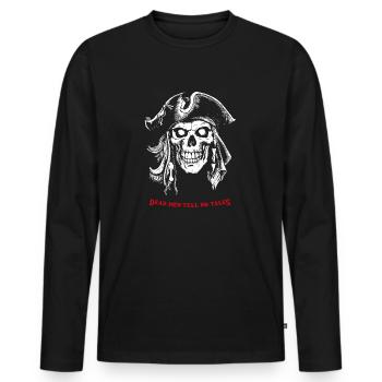 Pirate Skull 07 2024 C Zeichenfläche 1 Kopie - Männer Premium Bio Langarmshirt - Schwarz - Vorne - Nico (187cm)