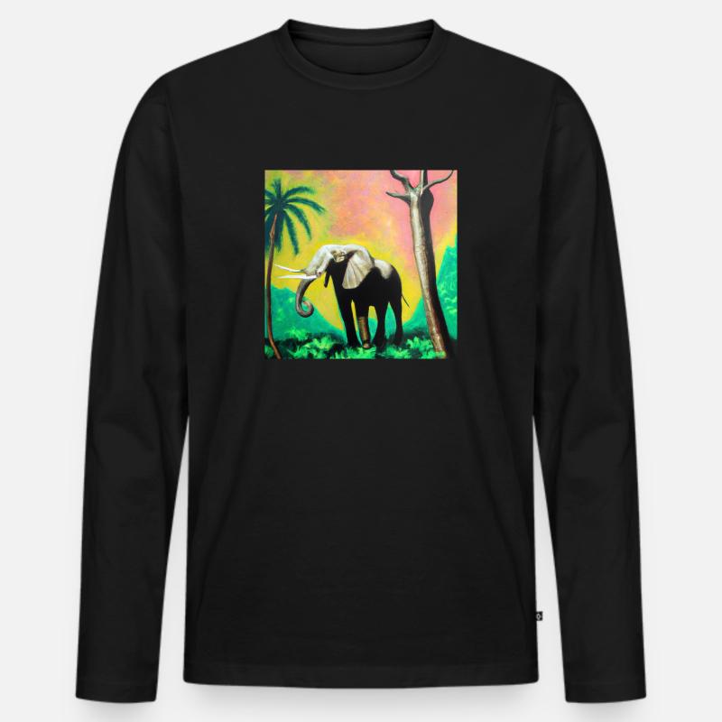 help_for_elephants_02 - Männer Premium Bio Langarmshirt - Schwarz