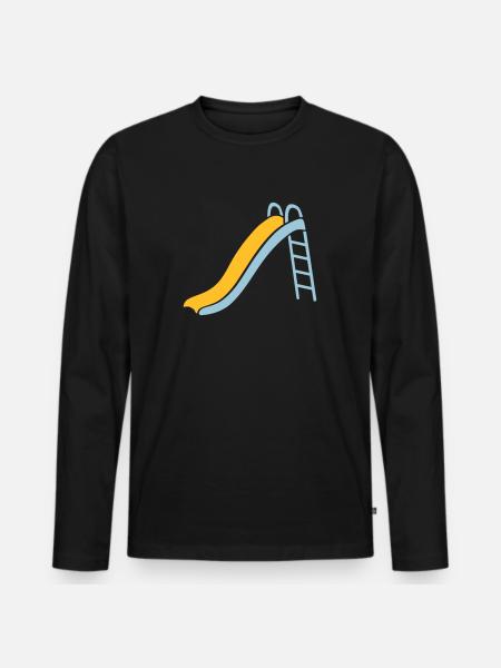 Rutsche - Männer Premium Bio Langarmshirt - Schwarz