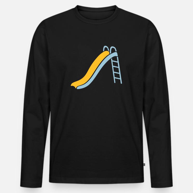 Rutsche - Männer Premium Bio Langarmshirt - Schwarz
