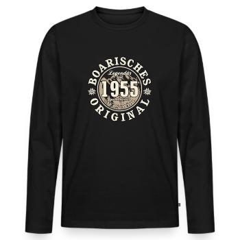 70. Geburtstag 2025 Boarisches Original Geschenk - Männer Premium Bio Langarmshirt - Schwarz - Vorne - Nico (187cm)