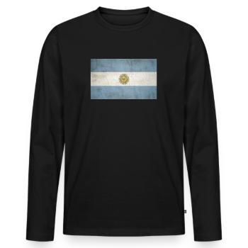 Argentine - T-shirt manches longues Premium bio Homme - noir - Devant - Nico (187cm)