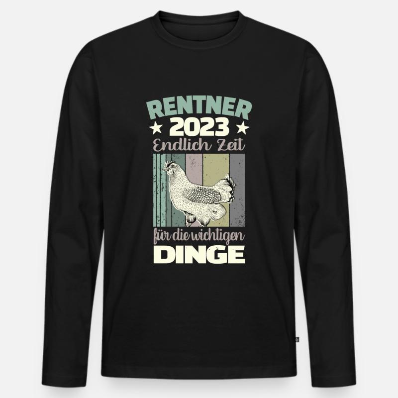 Rentner 2023 - Männer Premium Bio Langarmshirt - Schwarz