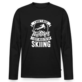 Therapy Skiing - Men's Premium Organic Long Sleeve Shirt - black - Front - Nico (187cm)