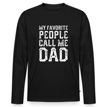 Mes gens préférés m’appellent papa - T-shirt manches longues Premium bio Homme - noir - Devant - Nico (187cm)