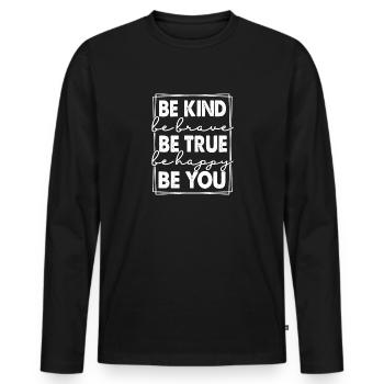 Cooler Spruch - Männer Premium Bio Langarmshirt - Schwarz - Vorne - Nico (187cm)