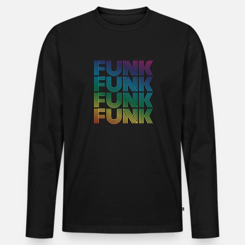 Funk Vintage - Männer Premium Bio Langarmshirt - Schwarz