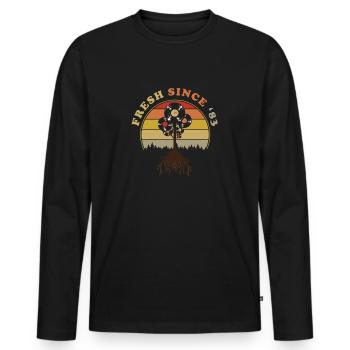 Vintage 1983 - Men's Premium Organic Long Sleeve Shirt - black - Front - Nico (187cm)
