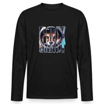 Foxonaut - Funny fox fox saying - Men's Premium Organic Long Sleeve Shirt - black - Front - Nico (187cm)