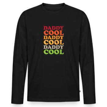 Daddy Cool Father Retro - Men's Premium Organic Long Sleeve Shirt - black - Front - Nico (187cm)