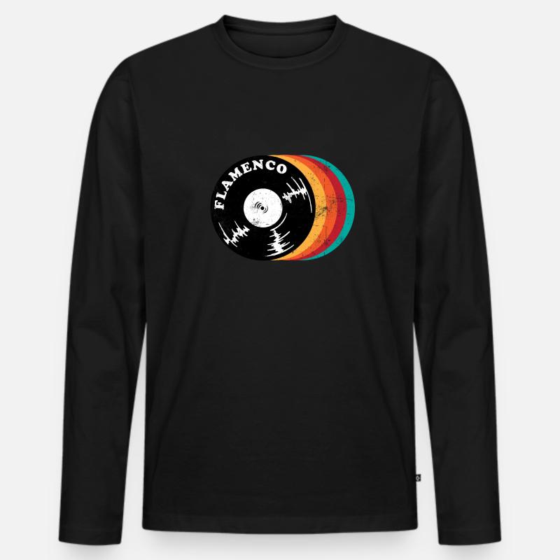 Flamenco - Männer Premium Bio Langarmshirt - Schwarz