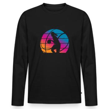 Basketball Girl Woman - Men's Premium Organic Long Sleeve Shirt - black - Front - Nico (187cm)