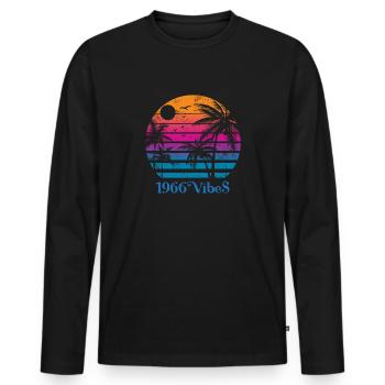 1966 53rd birthday - Men's Premium Organic Long Sleeve Shirt - black - Front - Nico (187cm)