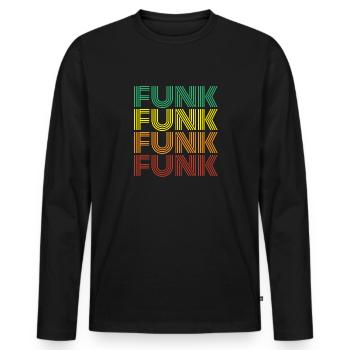 Funk Retro - Men's Premium Organic Long Sleeve Shirt - black - Front - Nico (187cm)