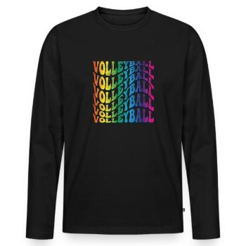 Volleyball Rétro - T-shirt manches longues Premium bio Homme - noir - Devant - Nico (187cm)