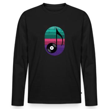 Musique DJ Cadeau Vintage - T-shirt manches longues Premium bio Homme - noir - Devant - Nico (187cm)
