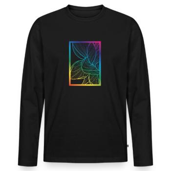 Lotus Lotus Fleur de Lotus - T-shirt manches longues Premium bio Homme - noir - Devant - Nico (187cm)