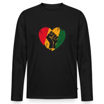 Black History Month - Men's Premium Organic Long Sleeve Shirt - black - Front - Nico (187cm)