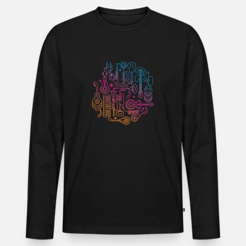 Musik Musiker Geschenk - Männer Premium Bio Langarmshirt - Schwarz