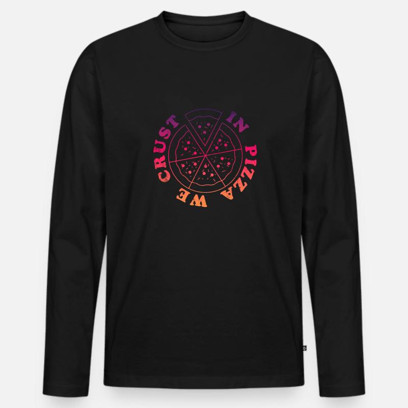 In Pizza we crust - Männer Premium Bio Langarmshirt - Schwarz