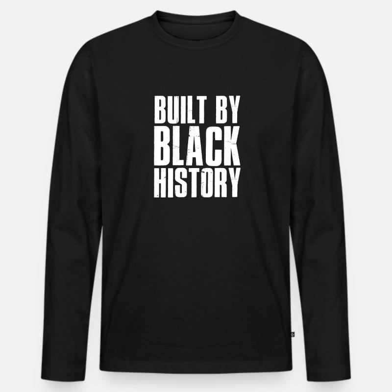 Built by Black History - Männer Premium Bio Langarmshirt - Schwarz