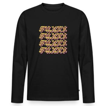 Funky Vintage - Männer Premium Bio Langarmshirt - Schwarz - Vorne - Nico (187cm)