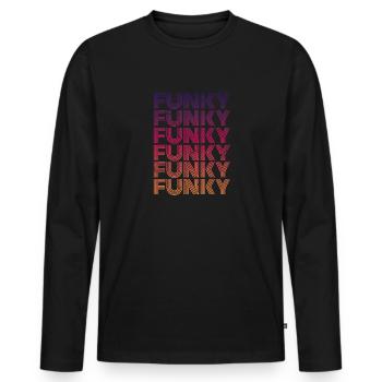 Funky Music Retro - Men's Premium Organic Long Sleeve Shirt - black - Front - Nico (187cm)
