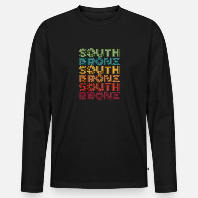 South Bronx - Männer Premium Bio Langarmshirt - Schwarz