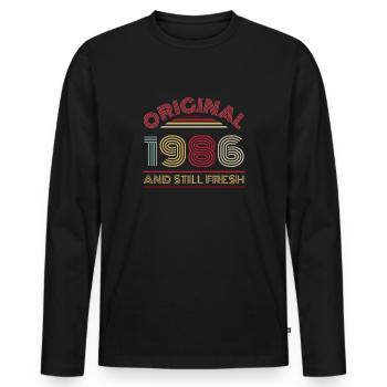 Vintage 1986 - Men's Premium Organic Long Sleeve Shirt - black - Front - Nico (187cm)