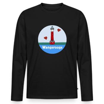Leuchtturm Wangerooge Liebe Hochzeit - Männer Premium Bio Langarmshirt - Schwarz - Vorne - Nico (187cm)