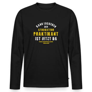 Stuckateur Praktikant Stuckateurei Praktikum Lehre - Männer Premium Bio Langarmshirt - Schwarz - Vorne - Nico (187cm)