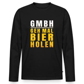 GMBH Geh mal Bier Holen Lustiges Party Biertrinker - Männer Premium Bio Langarmshirt - Schwarz - Vorne - Nico (187cm)