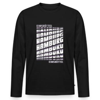 Hamburg Eimsbüttel - Männer Premium Bio Langarmshirt - Schwarz - Vorne - Nico (187cm)