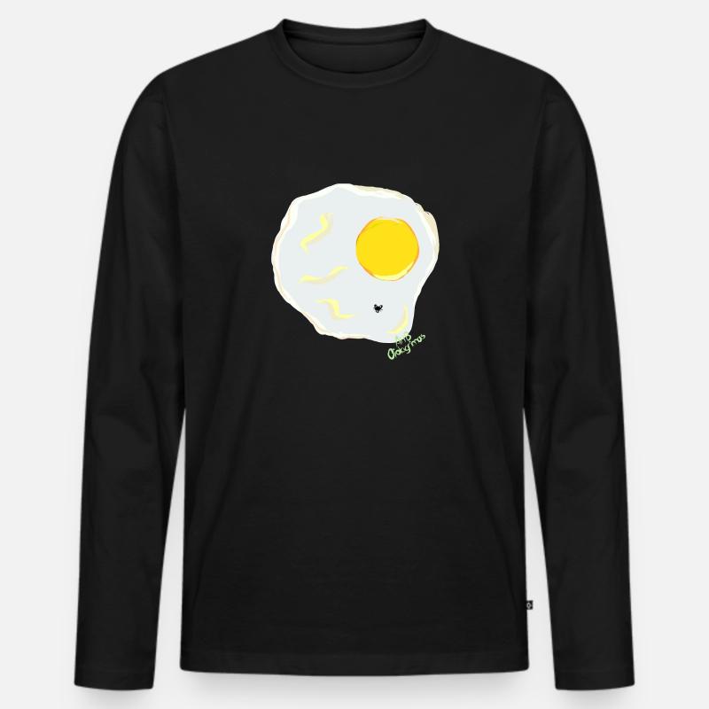 SPIEGELEI v Fliege - Männer Premium Bio Langarmshirt - Schwarz