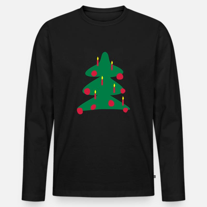 Christbaum - Männer Premium Bio Langarmshirt - Schwarz